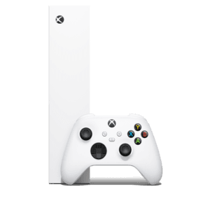 Xbox Series S vue de Côté, design soigné et détails techniques avec un prix attractif à Derbghalef.