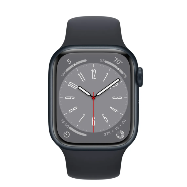 Apple Watch Series 8 GPS 41mm Boîtier aluminium minuit de avec bracelet sport minuit prix Maroc vue de face