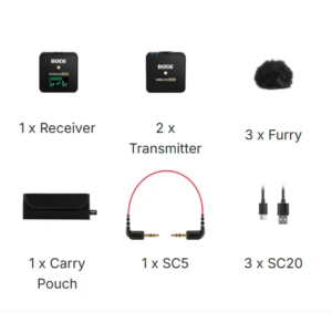 Rode Wireless GO II Dual prix maroc Contenu de la boîte