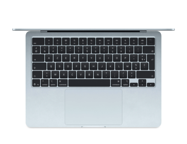 MacBook Air M4 Bleu Ciel prix maroc- Vue du clavier et du trackpad