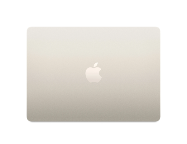 MacBook Air M4 Lumière Stellaire - Vue de haut écran fermé